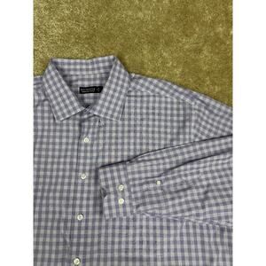 Rochester Egyptian Cotton Shirt Mens 19 36/37T Purple Plaid Long Sleeve B276